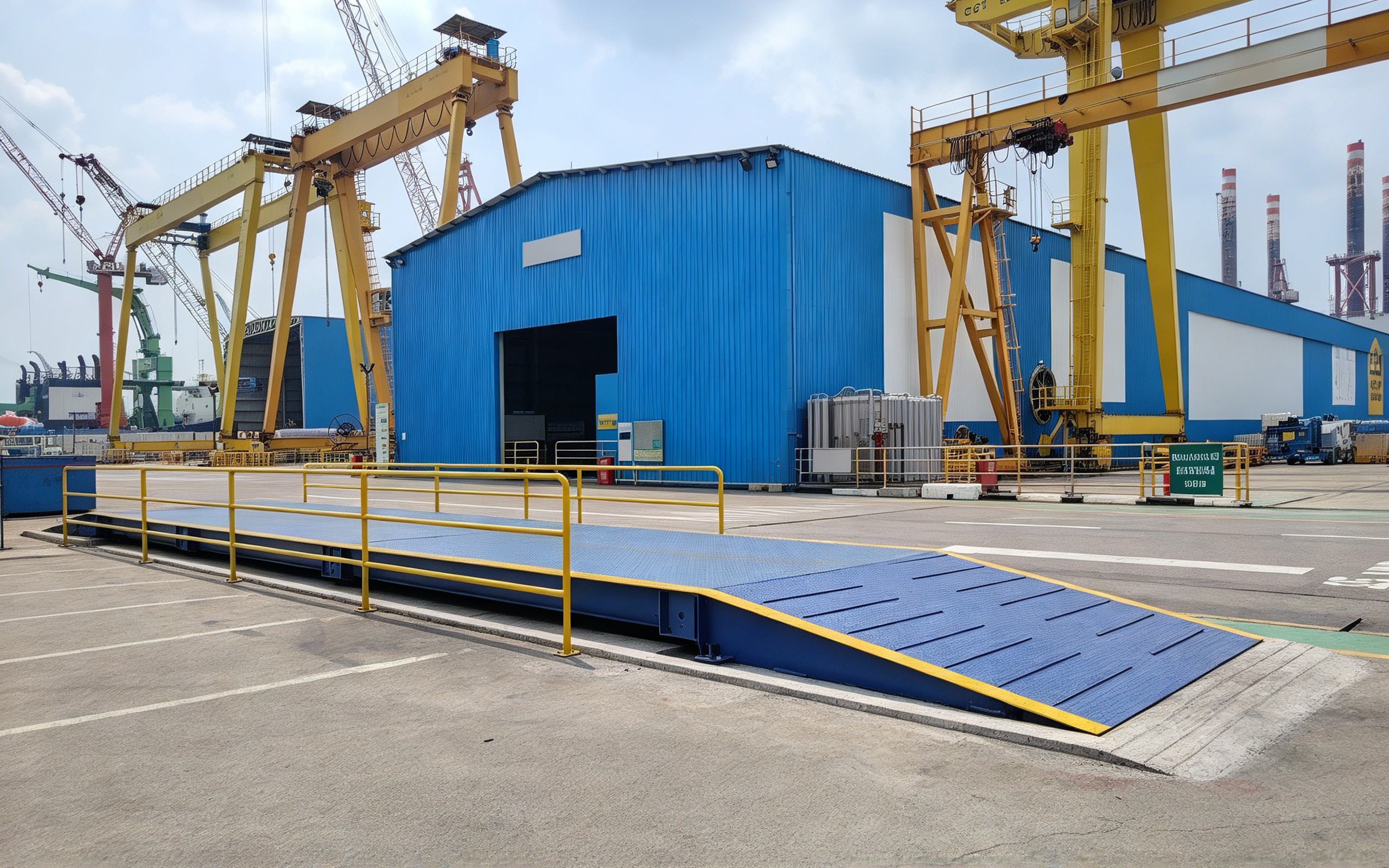 Weighbridge for marine and shipyard use